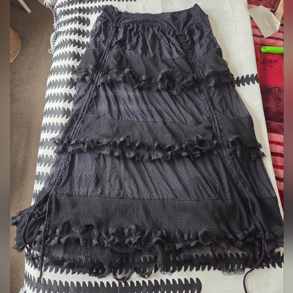 Free People Forever Young Black Mesh Half Slip